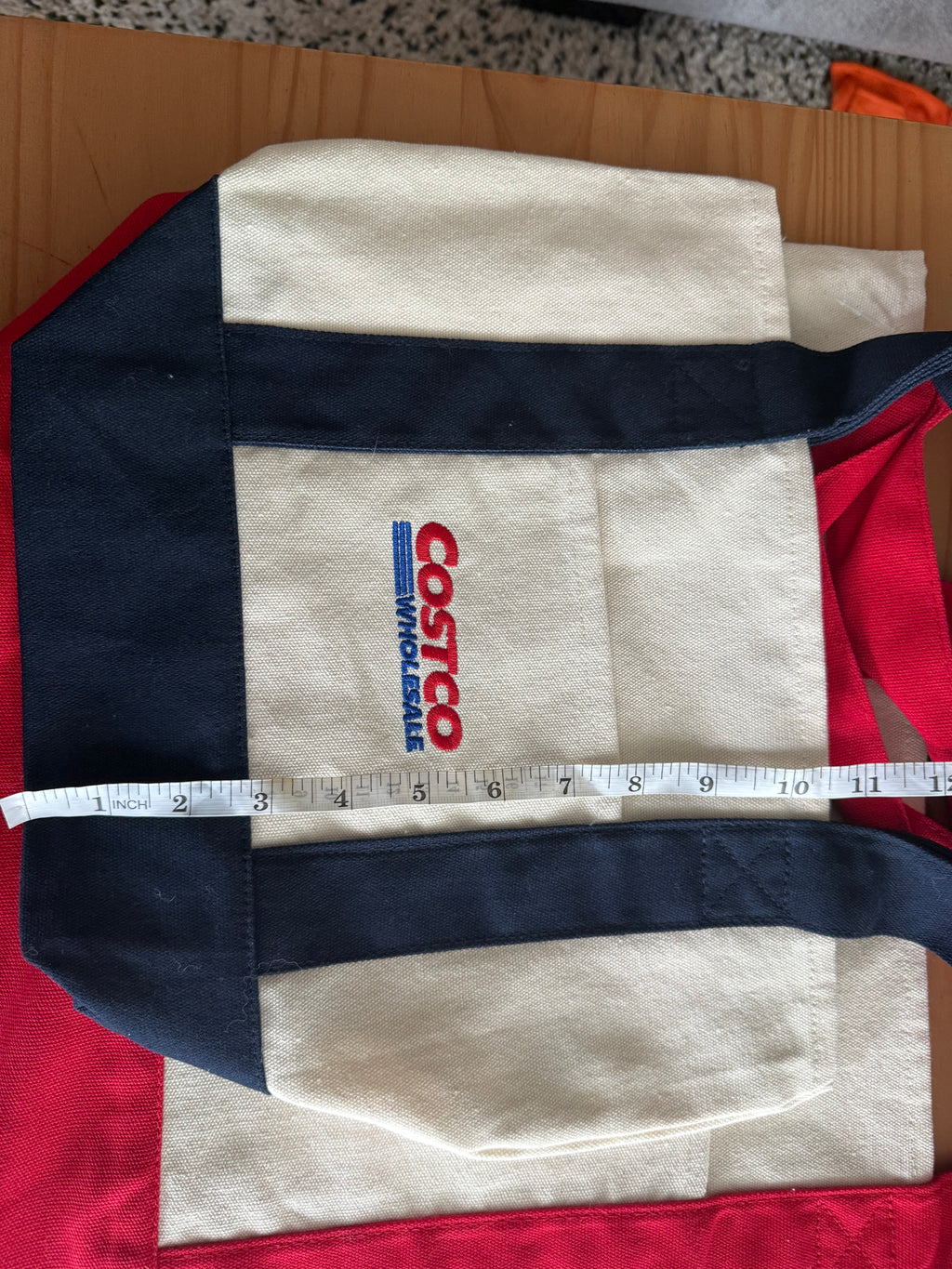 Costco Canvas Tote Large Red and Mini Navy Set of 2
