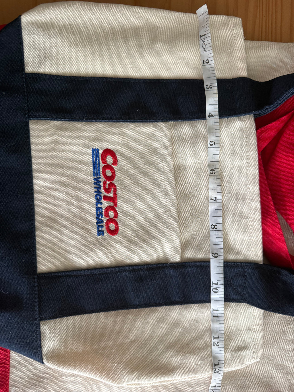 Costco Canvas Tote Large Red and Mini Navy Set of 2