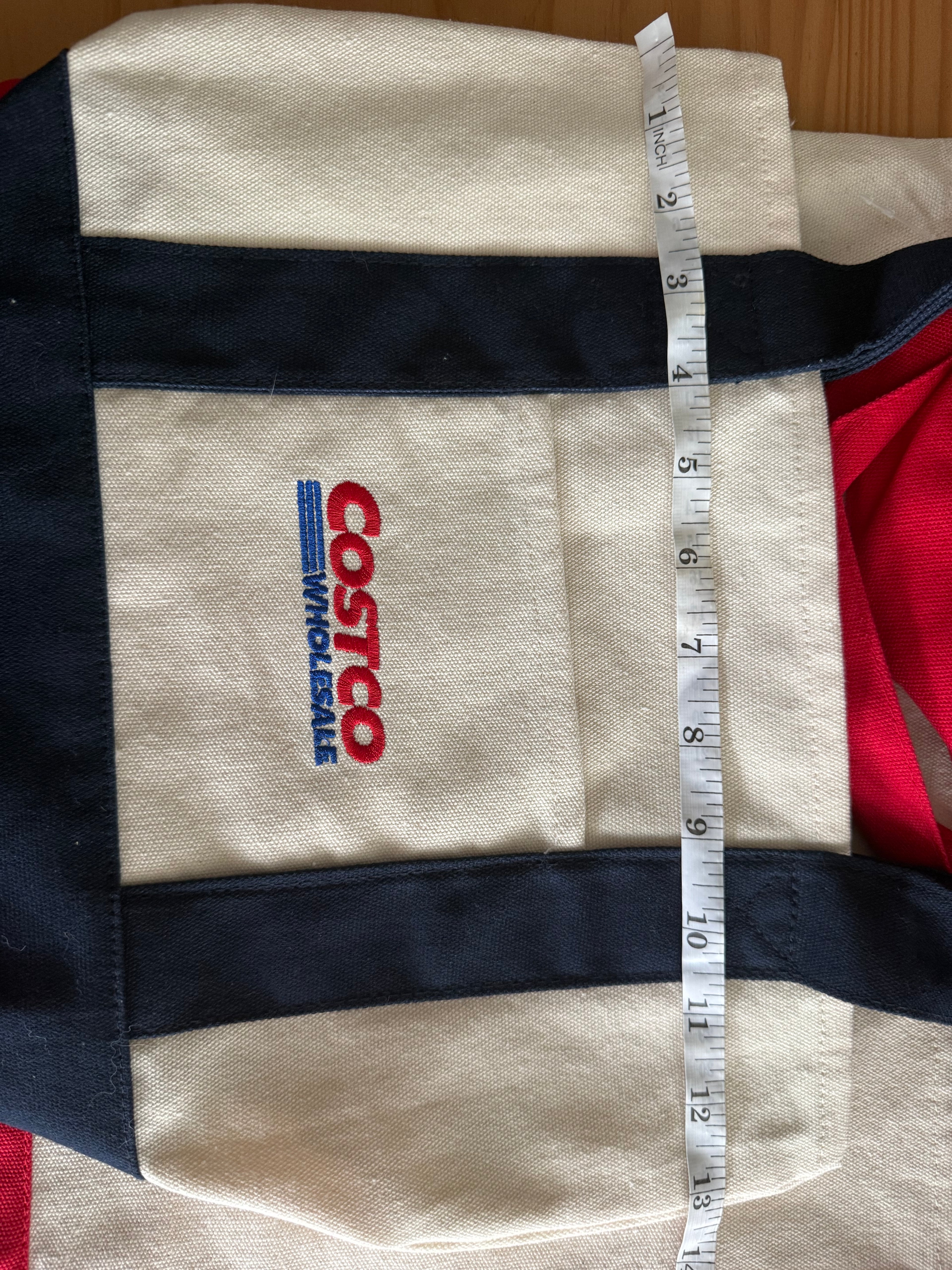 Costco Canvas Tote Large Red and Mini Navy Set of 2