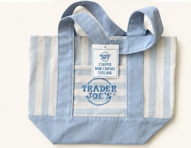 Trader Joe's Striped Mini Canvas Tote Bag