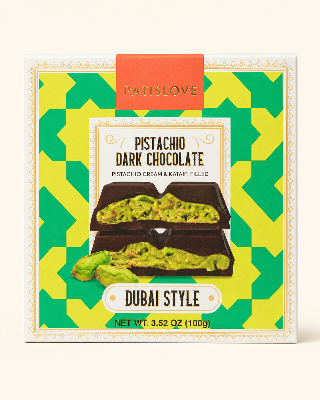 Patislove® Pistachio Dark Chocolate Dubai Style