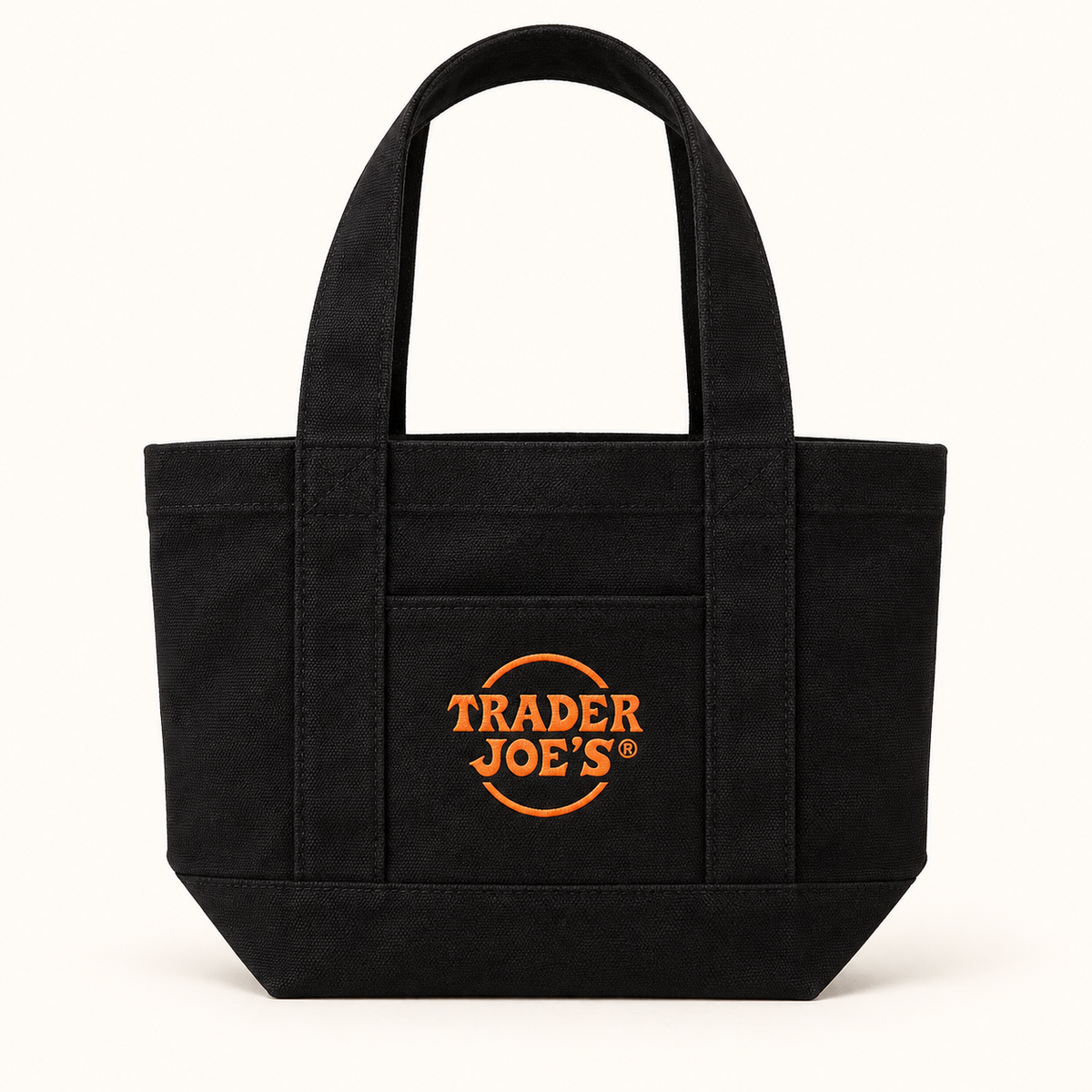 Black Trader Joe's Trick-or-Treat Mini Canvas Tote