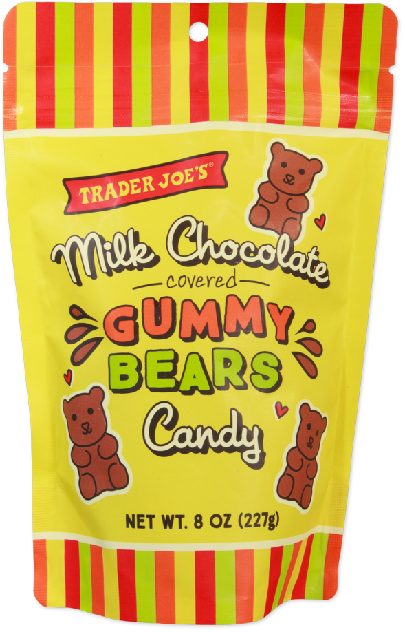 Trader Joe's Milk Chocolate Covered Gummy Bears, 8 oz bag